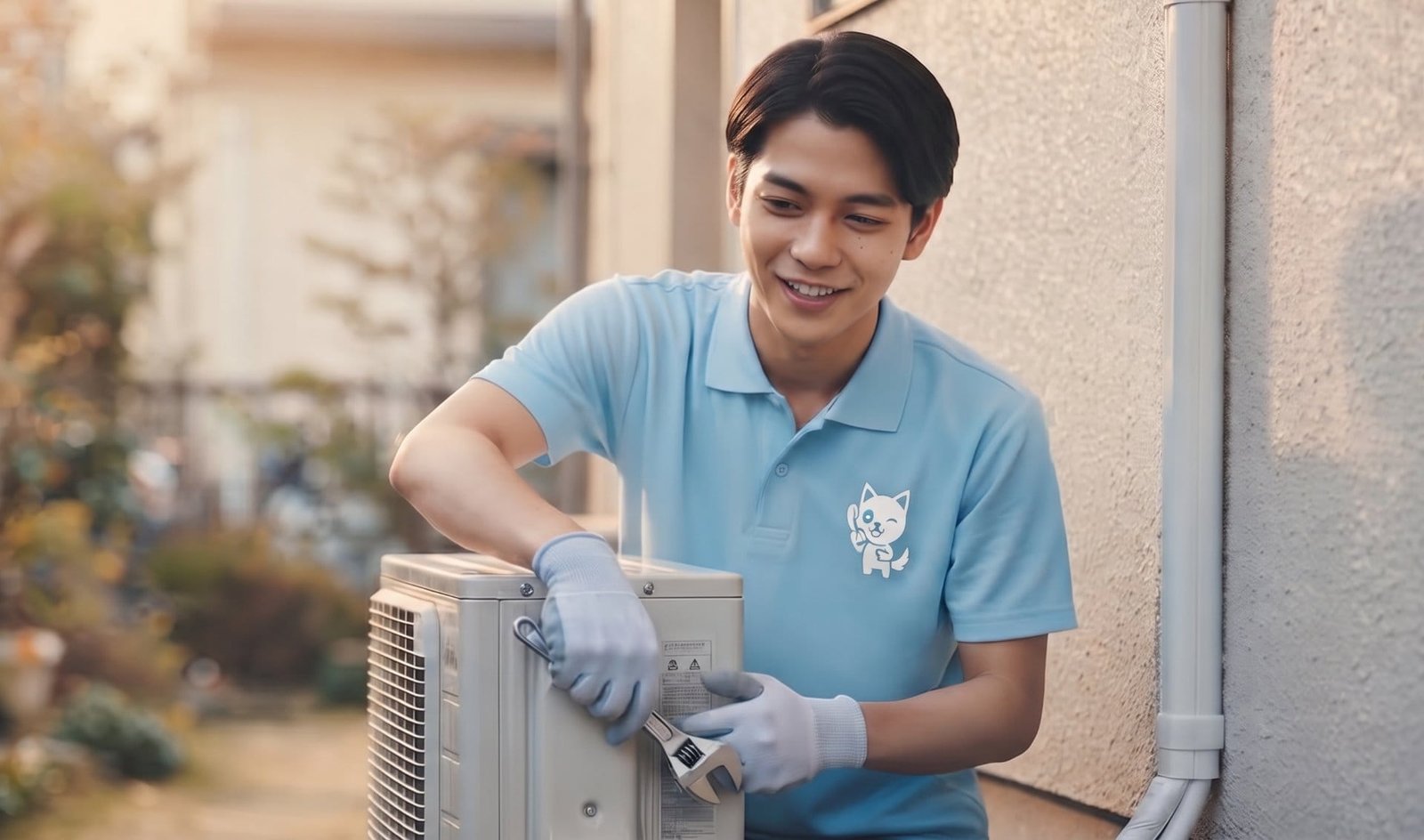 エアコン取り付け(屋外機の設置作業) エアコン取り付け(屋外機の設置作業)